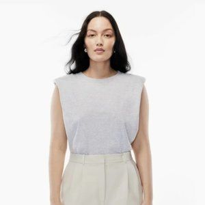 Aritzia Top | Babaton Grey Shoulder Pad Tank | Medium
